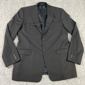 Versace Blazer Mens 58 Black Wool 2 Button Sport Coat Jacket Classic‎ Suit Italy